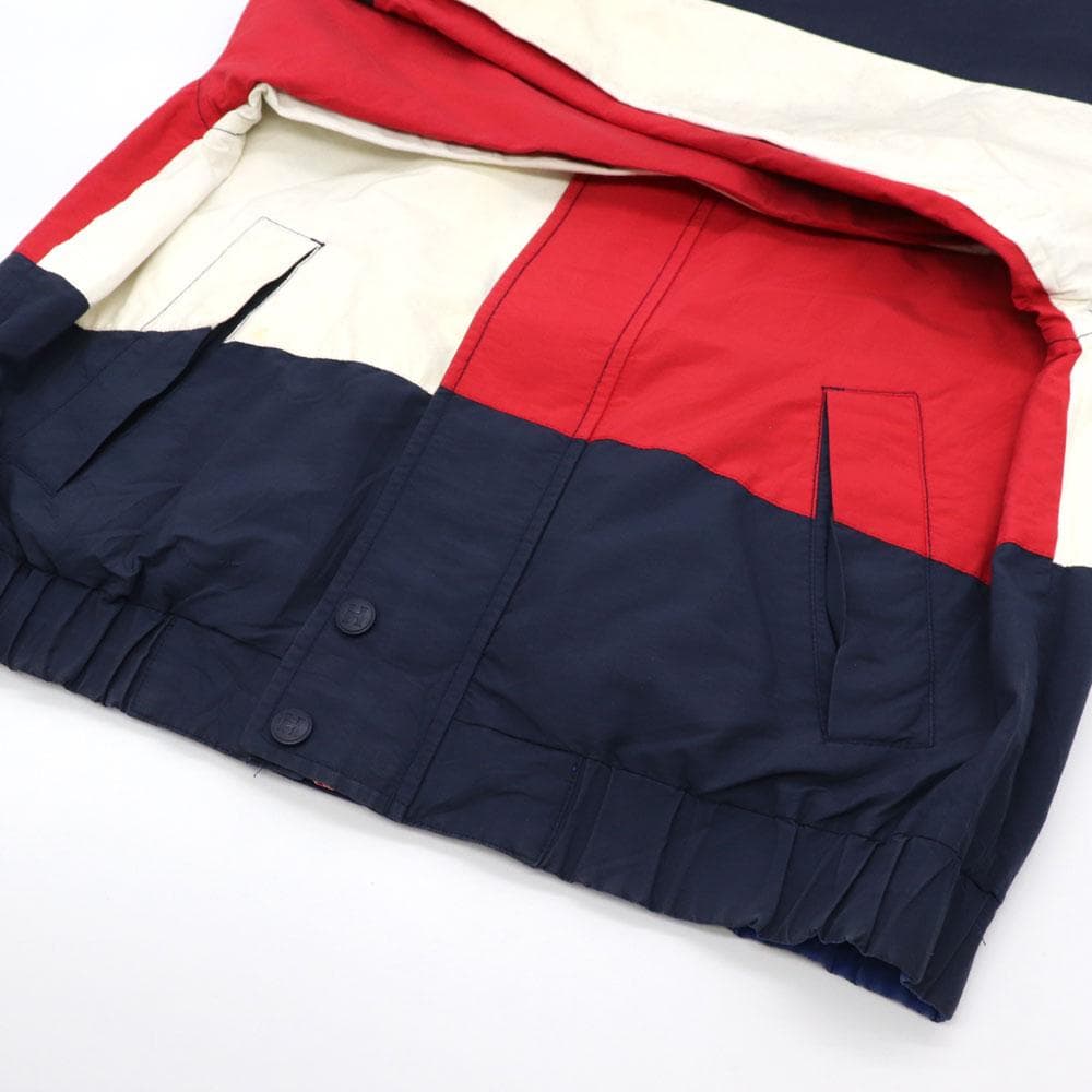 希少！９０s トミーヒルフィガー 背中ロゴ刺繍リバーシブルナイロンジャケット