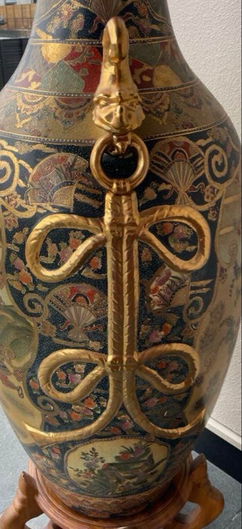 大きな薩摩焼の宮廷床花瓶 , 新年 セール‼️