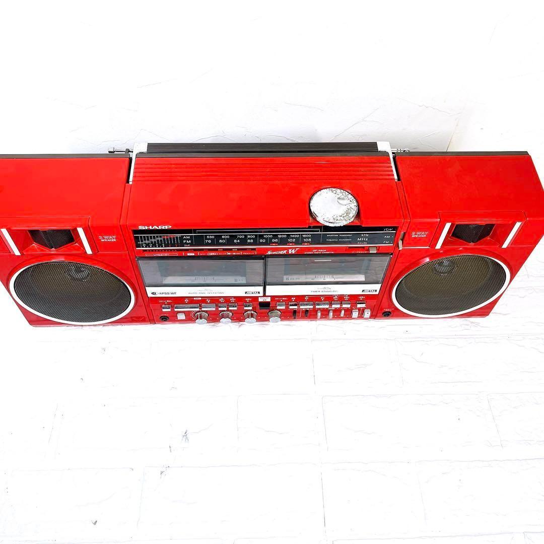希少品　昭和レトロ　SHARP GF-490R ダブルカセットデッキ