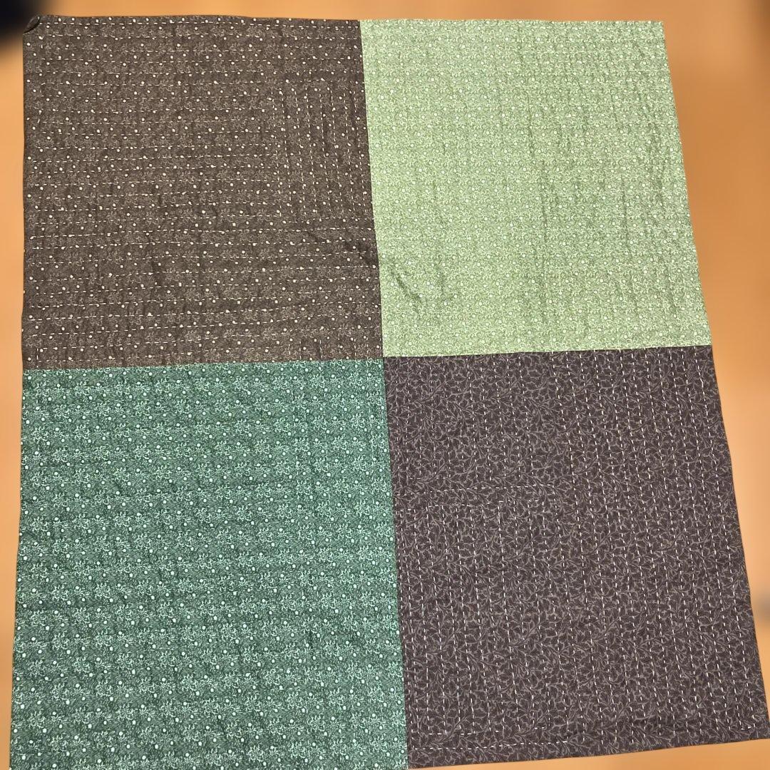 カンタキルト　刺子　ラリーキルト　約90d×100cmハンドメイド　パッチワーク