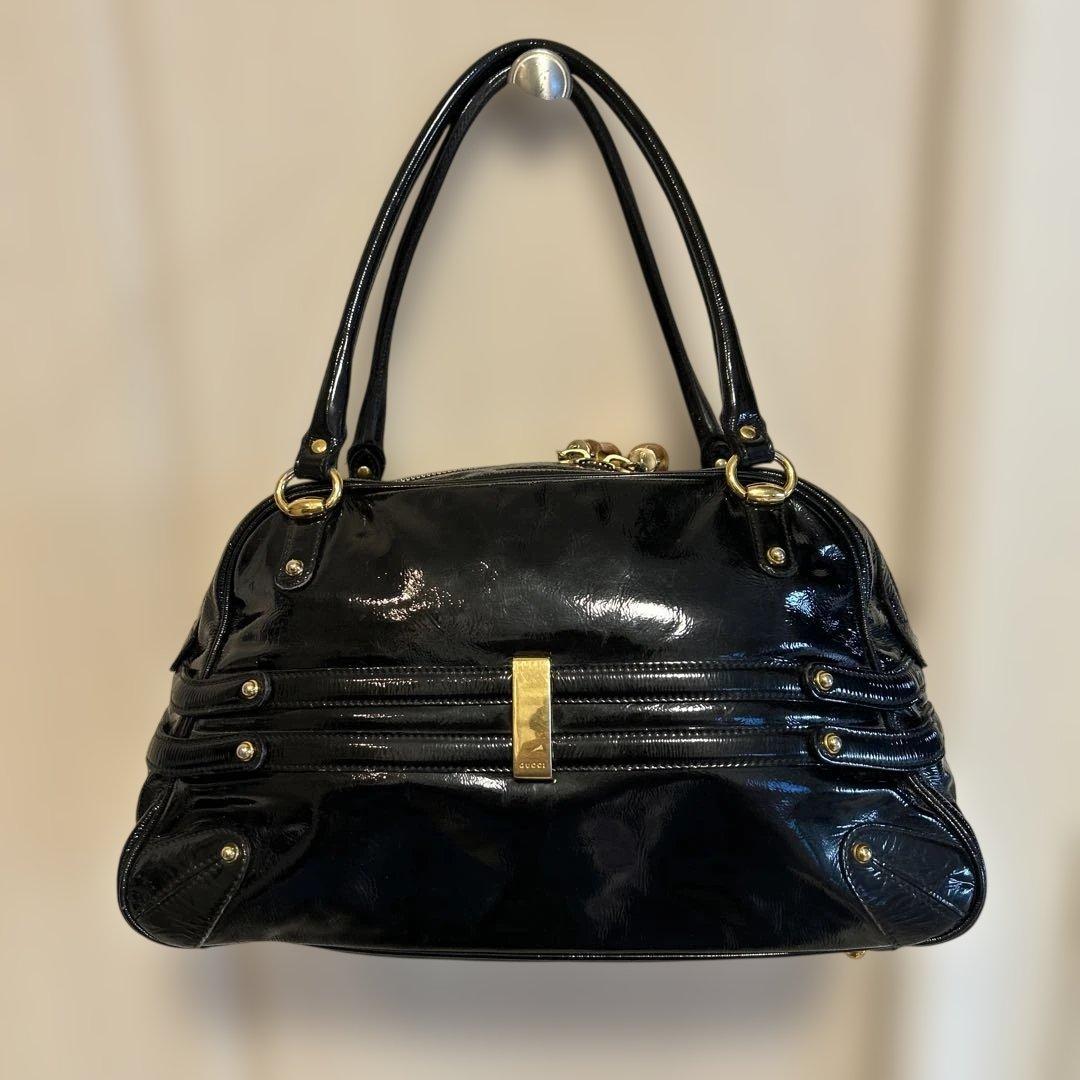 めりーグッチ ホースビット バンブー レザー ハンドバッグ ショルダー