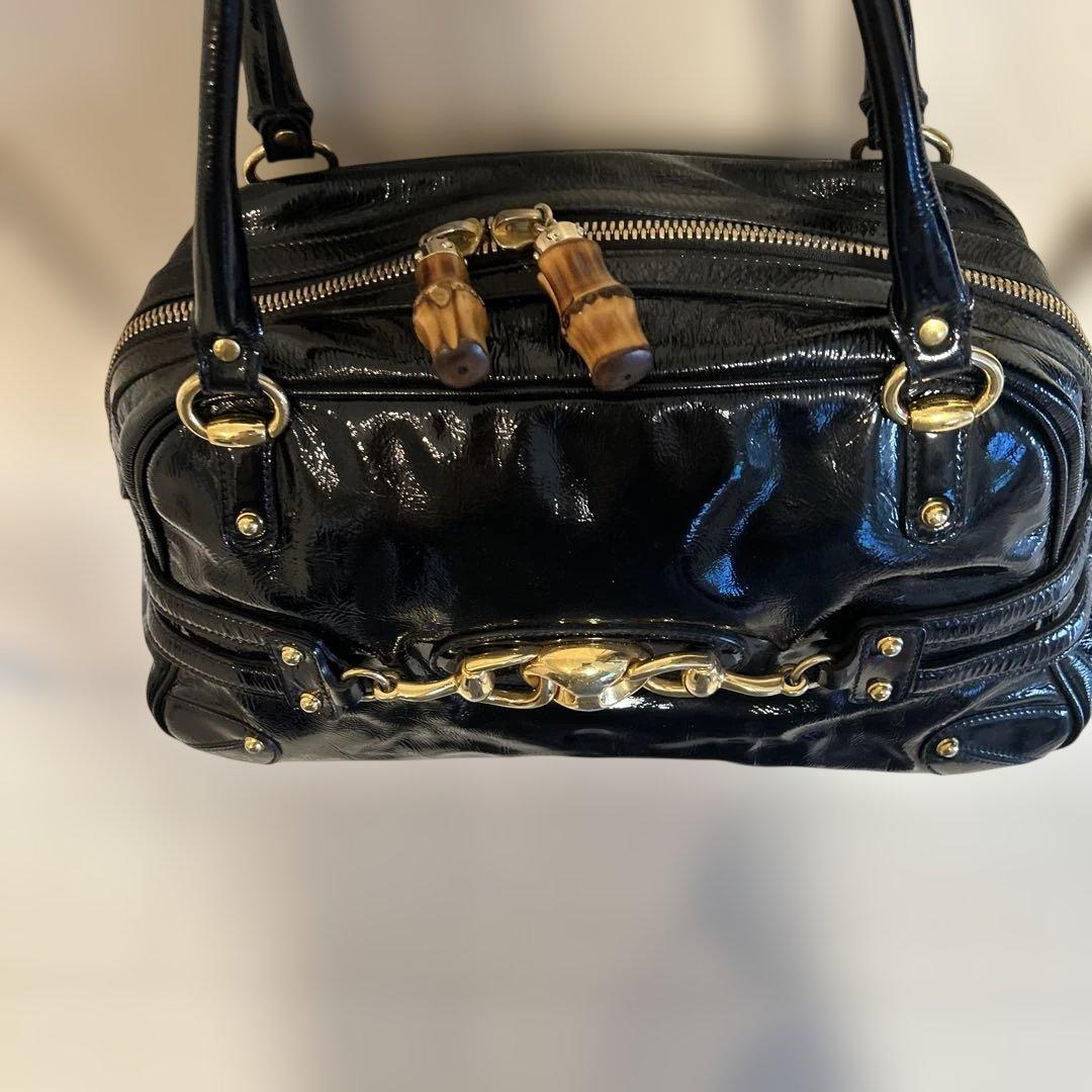 めりーグッチ ホースビット バンブー レザー ハンドバッグ ショルダー