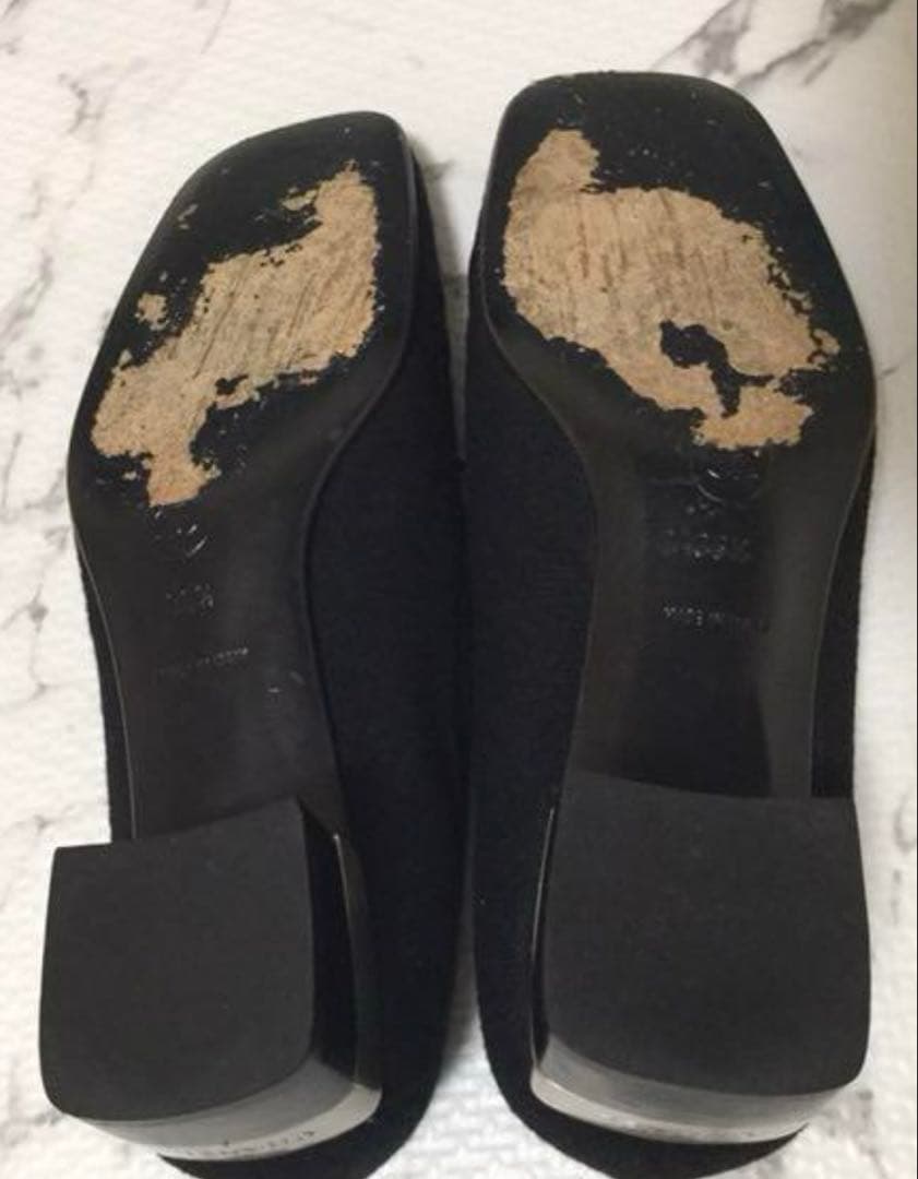 美品　CHANEL 36.5 黒 リボン　パンプス　フラット　ヒールシャネル