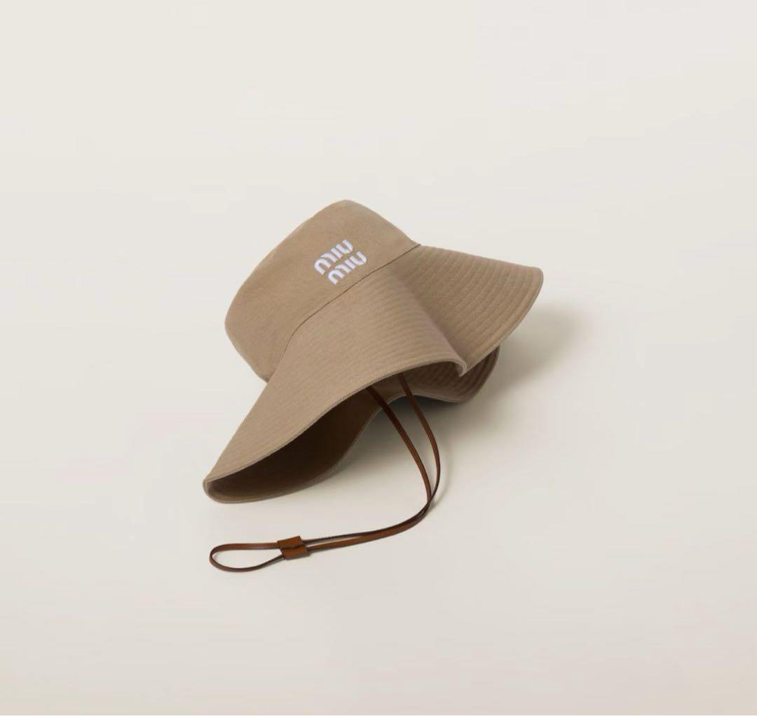 ミュウミュウ　ドリルハット　ベージュ　Lサイズ