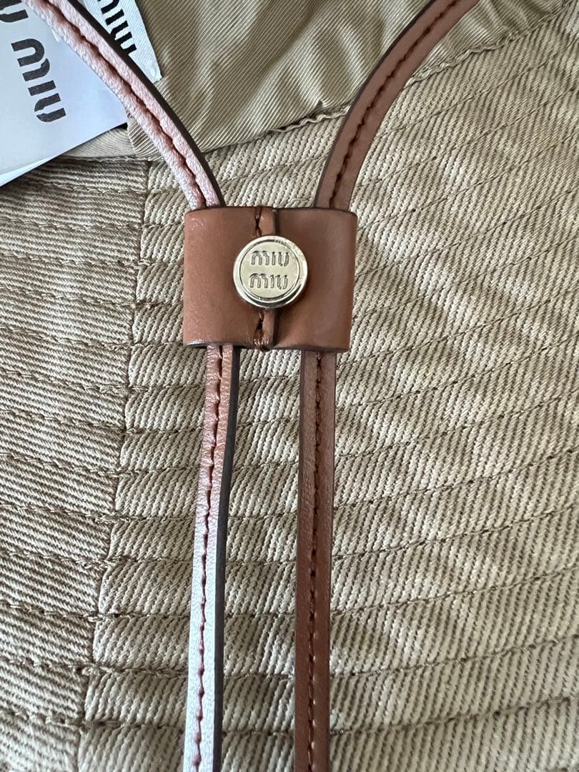 ミュウミュウ　ドリルハット　ベージュ　Lサイズ