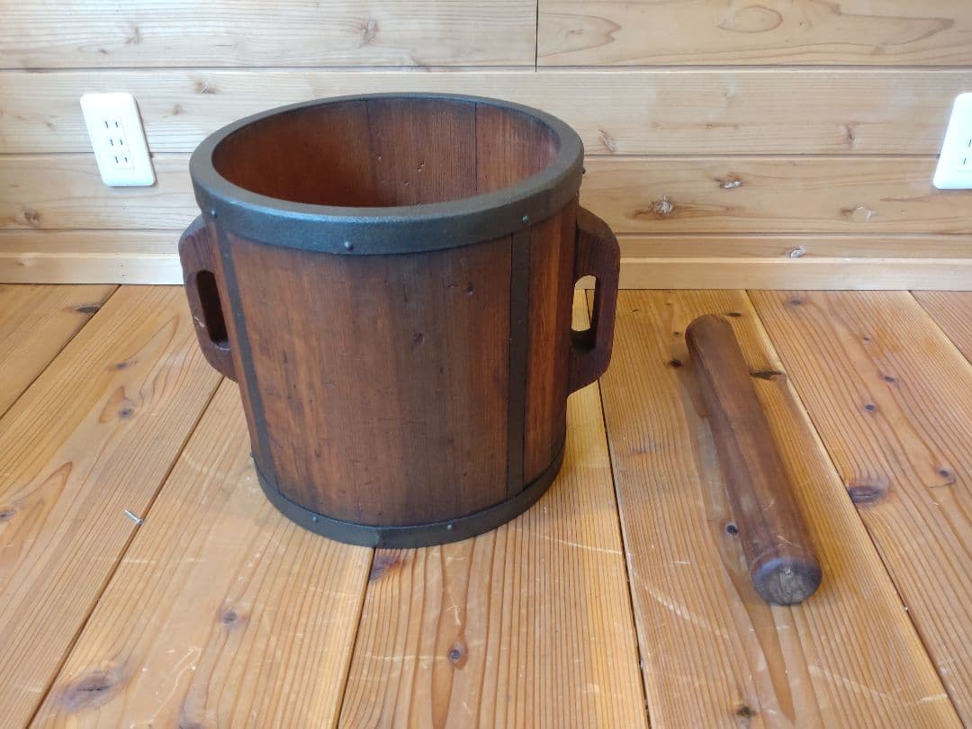 古民具　古道具　一斗桝と糸巻のセット　昭和レトロ　アンティーク