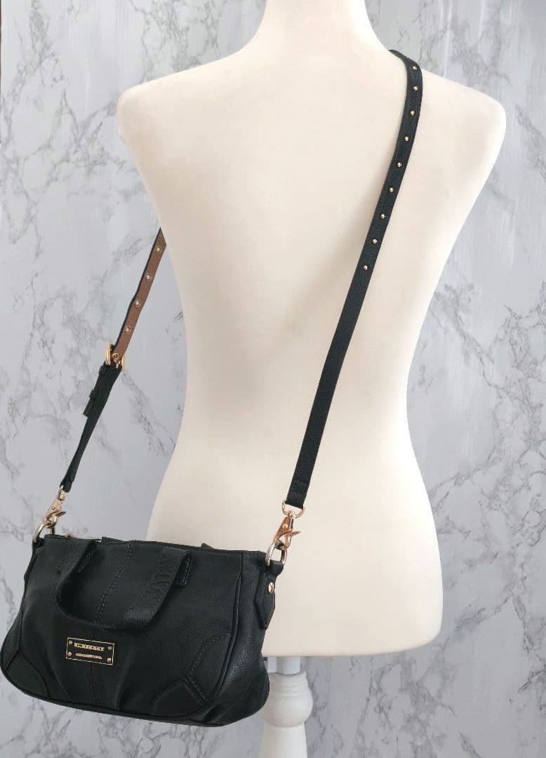 【希少 高級◎】バーバリー ショルダーバッグ 2way 斜め掛け 本革 廃盤品