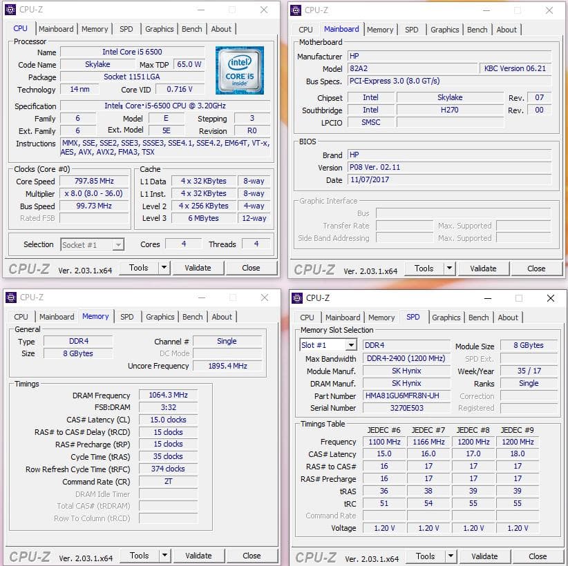 Windowsデスクトップ HP ProDesk 400 G4 i5-6500 RAM8GB/SSD128
