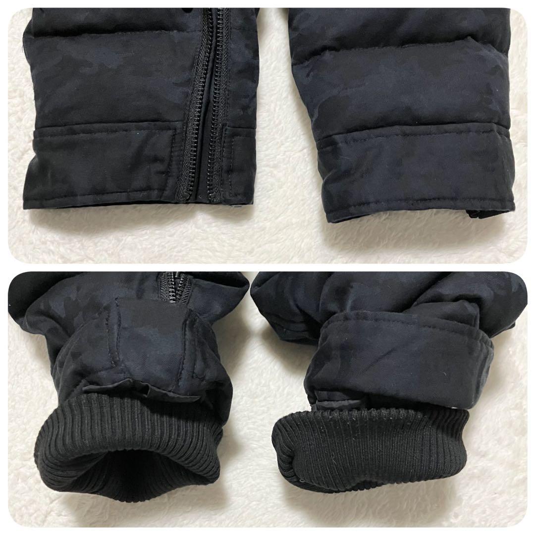 VANSON ダウン ジャケット 黒 カモ柄 XXL ワッペン パッチ 軽量