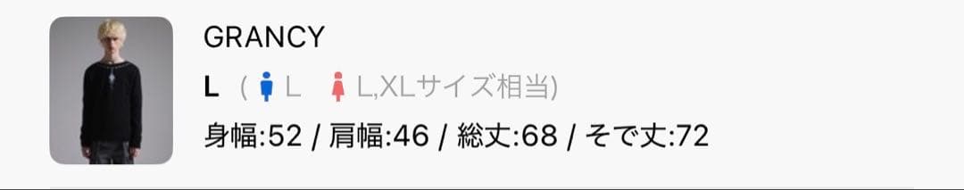 【GRANCY】プリントデザインシアーニット ブラックLサイズ