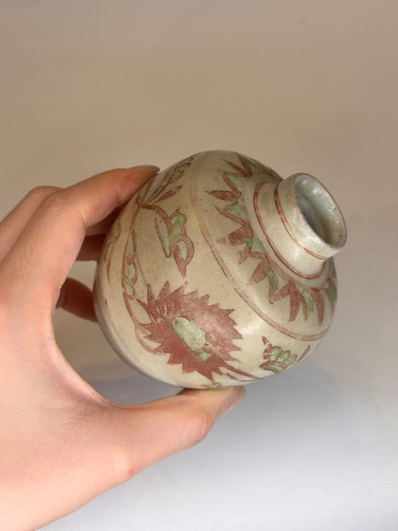 明時代 明洪武 釉裏紅 小壺茶入 中国古美術 古董品