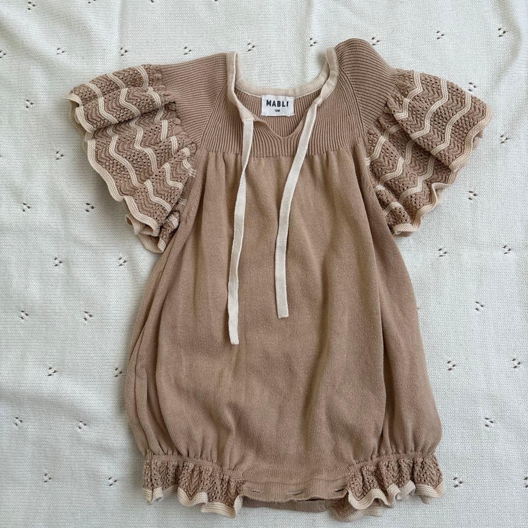 Mabli 小人ロンパース ボンネットセット