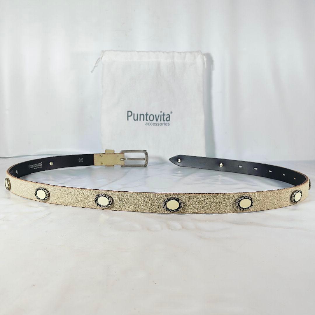 【極美品】Puntovita イタリア製　高級コンチョドレスベルト　袋付き正規品