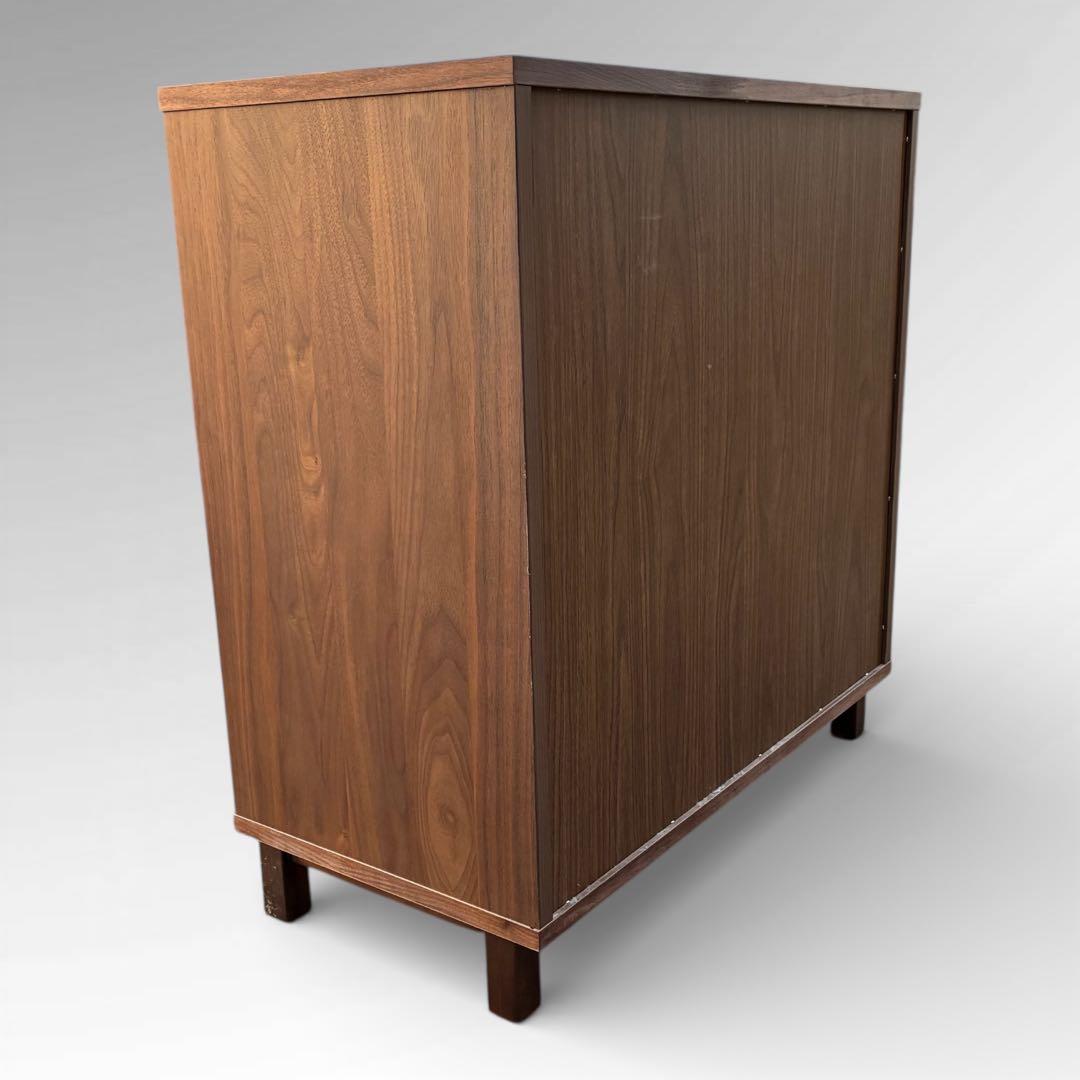 美品　無印良品　 ウォールナット　キャビネット　ガラス扉　脚付き　廃盤