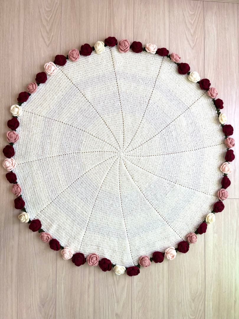 バラの花束ブランケット　ハンドメイド