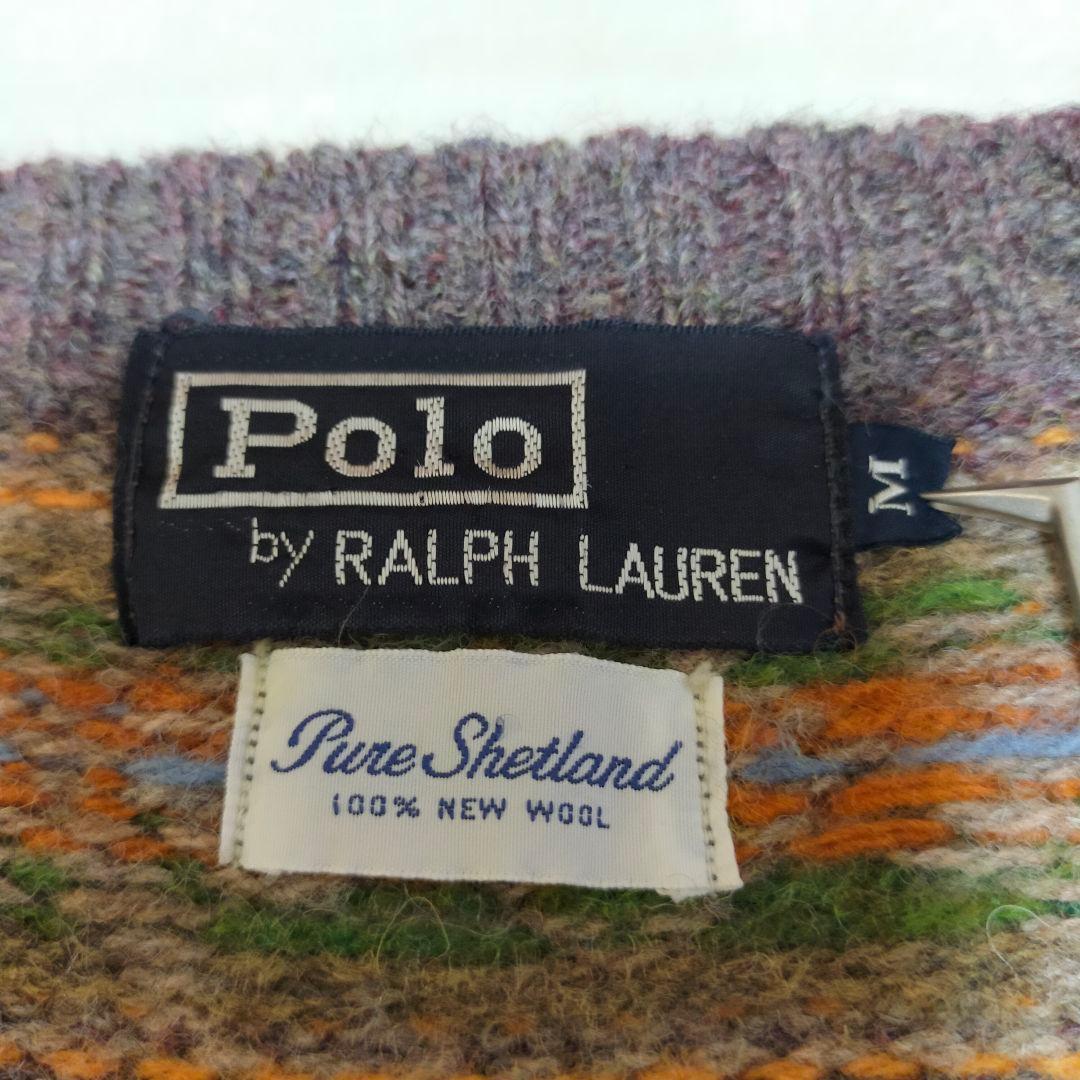 美品　90S　ポロラルフローレン　フェアアイル柄　シェットランドウール　ニット