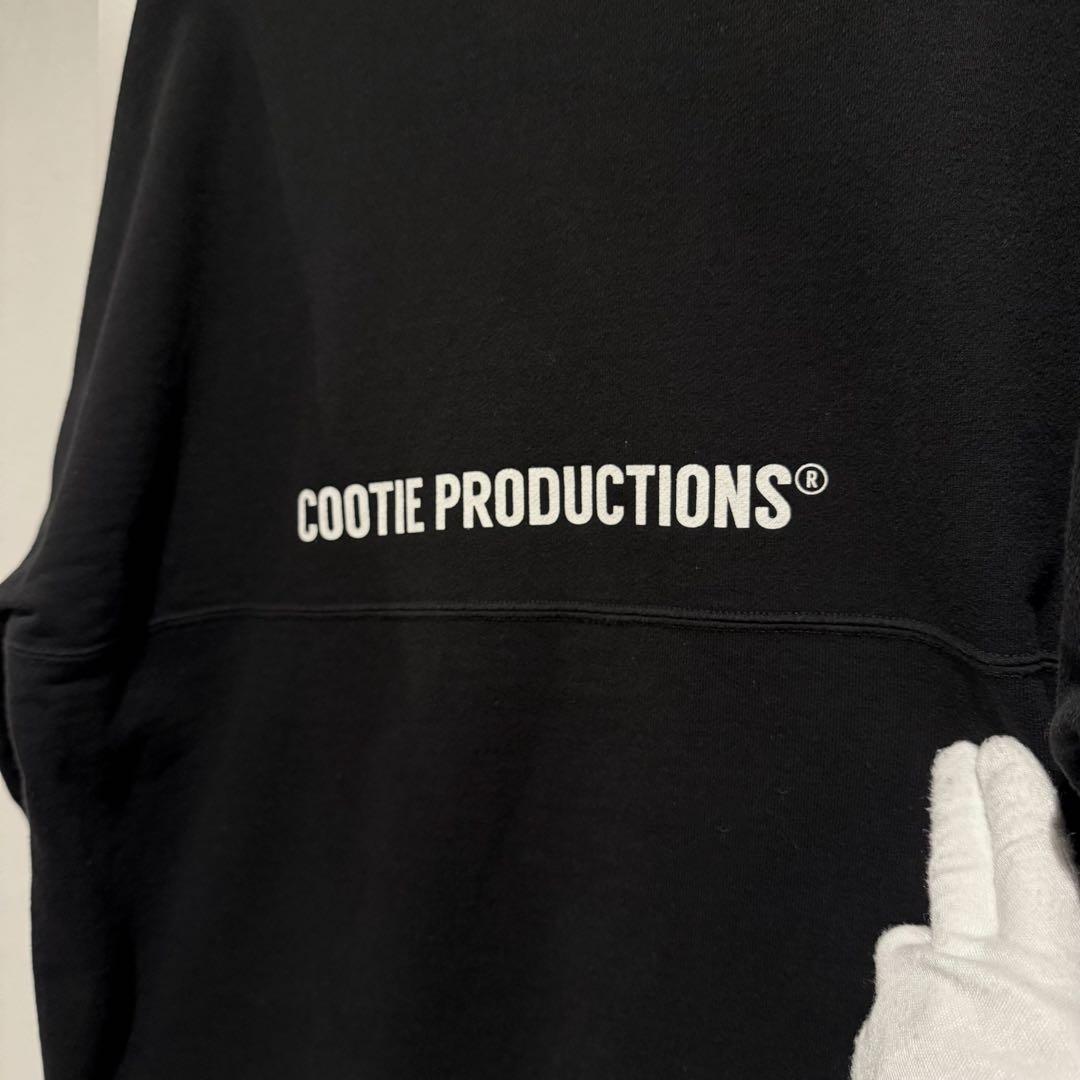 美品‼️クーティー COOTIE スウェット ブラック ロゴ L クルーネック 黒