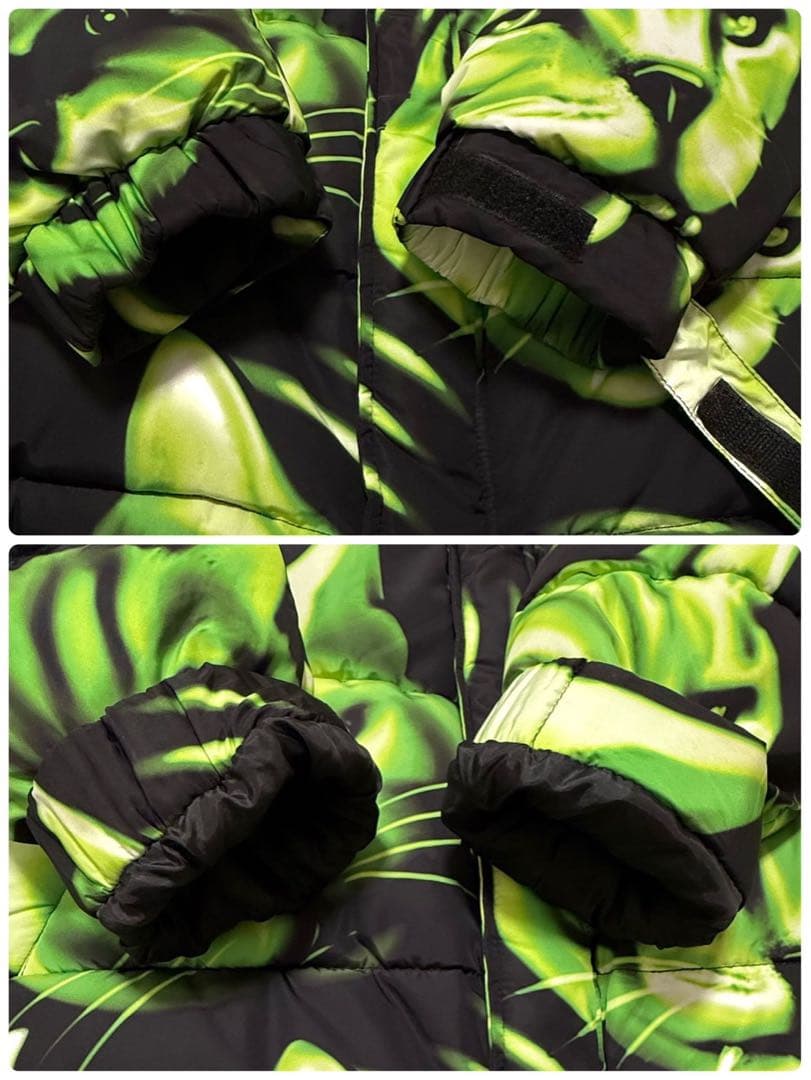 【美品】 RIPNDIP リップンディップ 総柄 フーデッド 中綿ジャケット