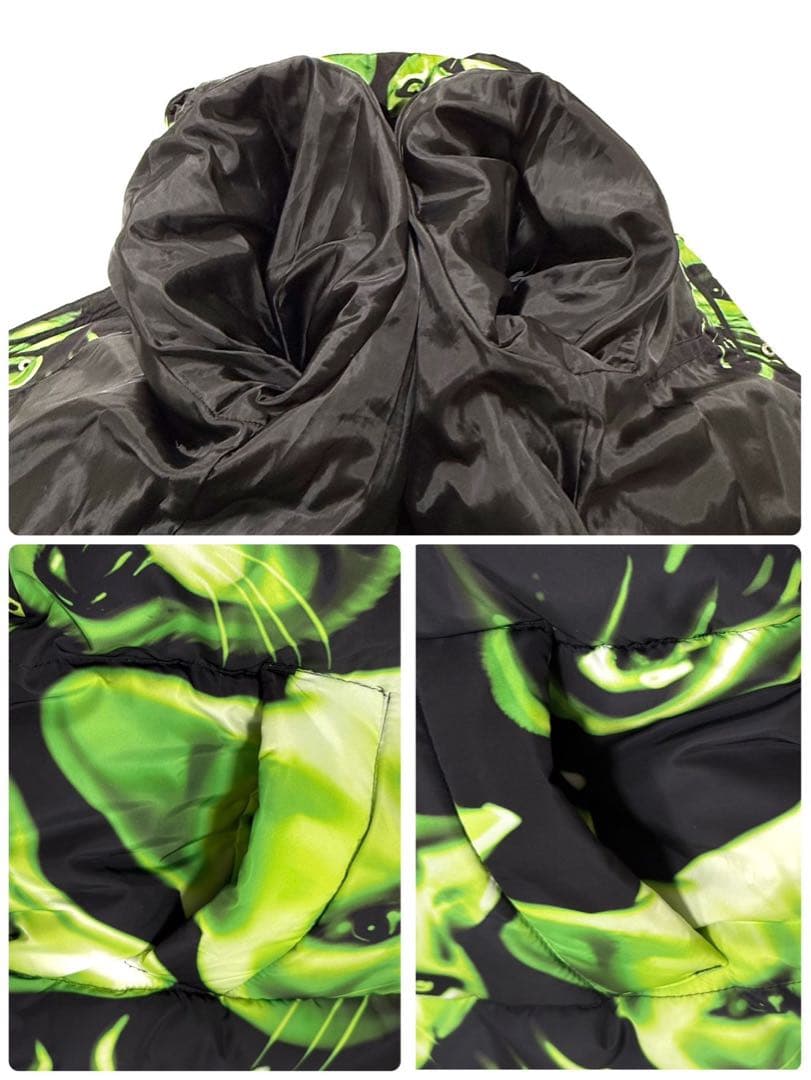 【美品】 RIPNDIP リップンディップ 総柄 フーデッド 中綿ジャケット