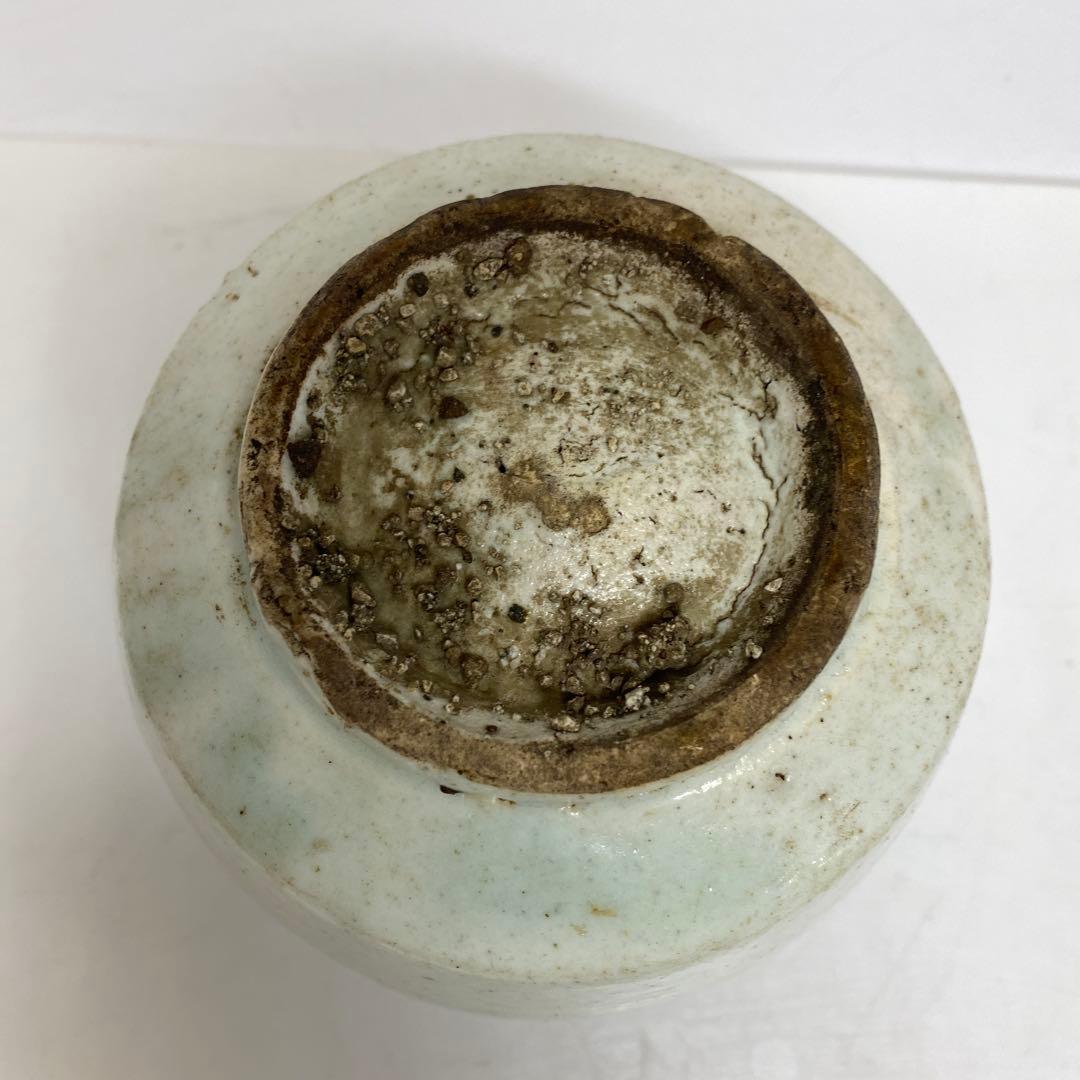 李朝　染付壺　高さ約12.2㎝ トヒチ　東さ8-0107☆2F