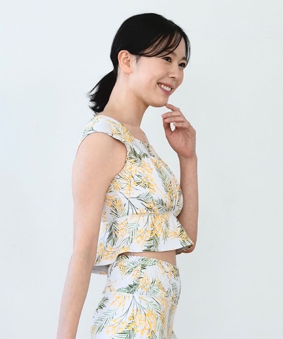 完売品 新品【SUKALA】スプリングフラワーグレースブラトップ　Lサイズミモザ