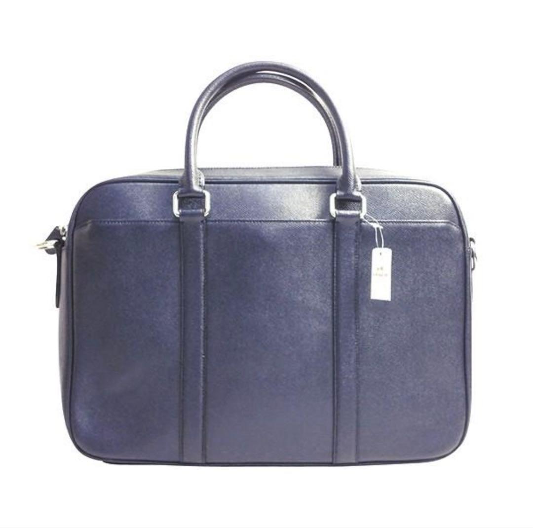 COACH コーチ ダークブルー レザー ビジネスバッグ