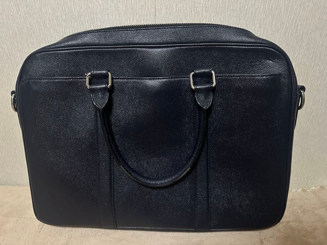 COACH コーチ ダークブルー レザー ビジネスバッグ