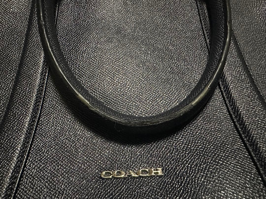COACH コーチ ダークブルー レザー ビジネスバッグ