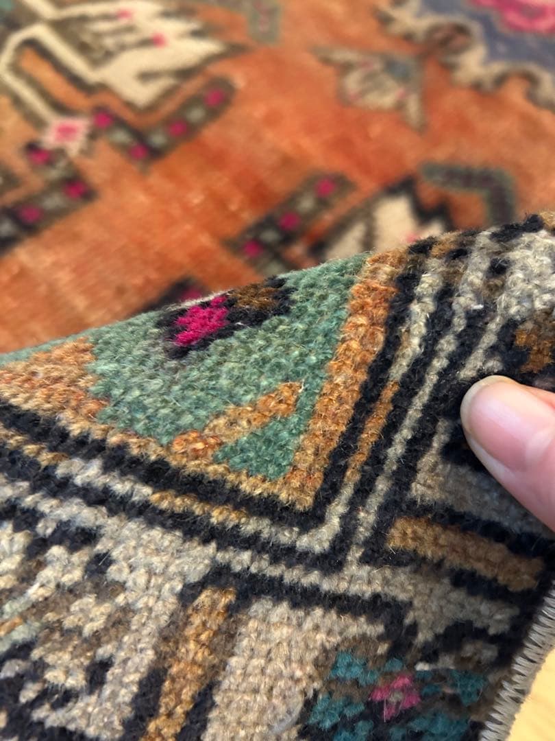 トライバルラグ・トルコヴィンテージラグ・ウール約52×124cm