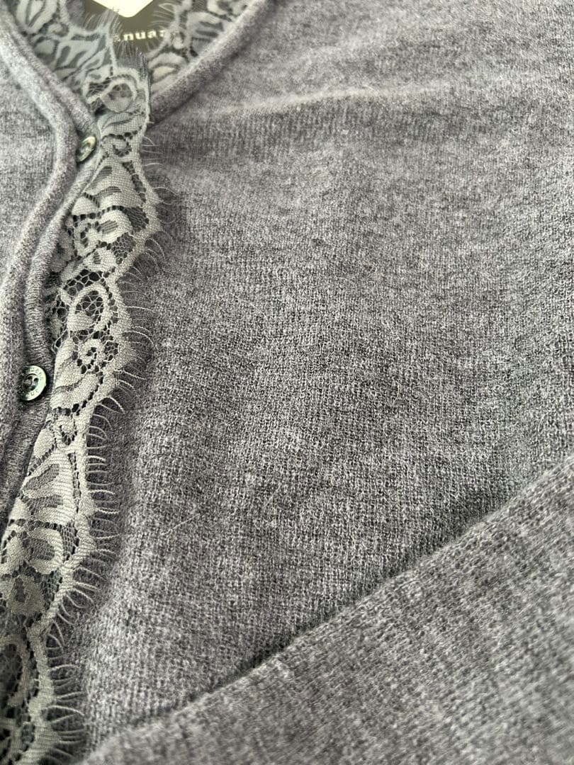 未使用 anuans アイラッシュレーストリミングニット