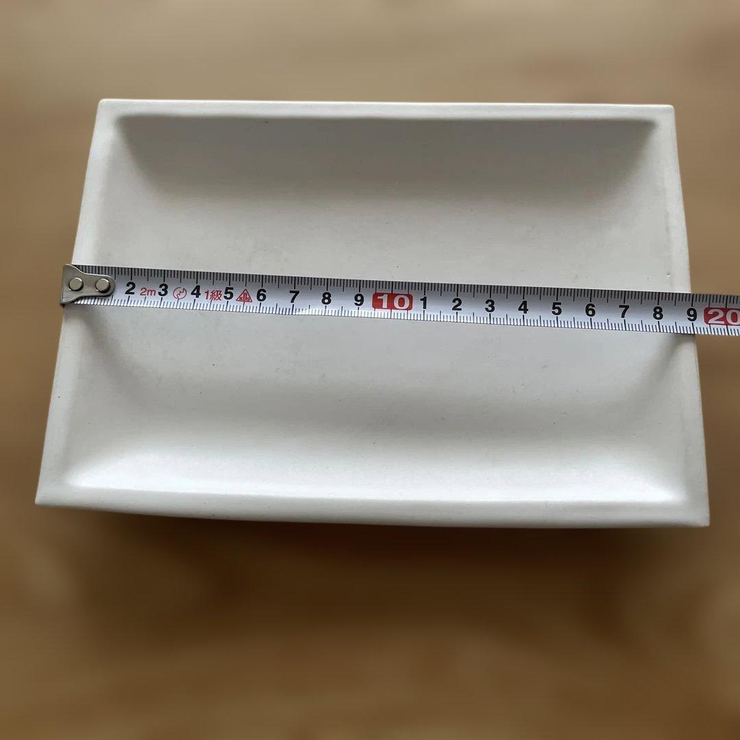 【安藤雅信】 ギャルリ百草 リム細長角皿 白マット釉