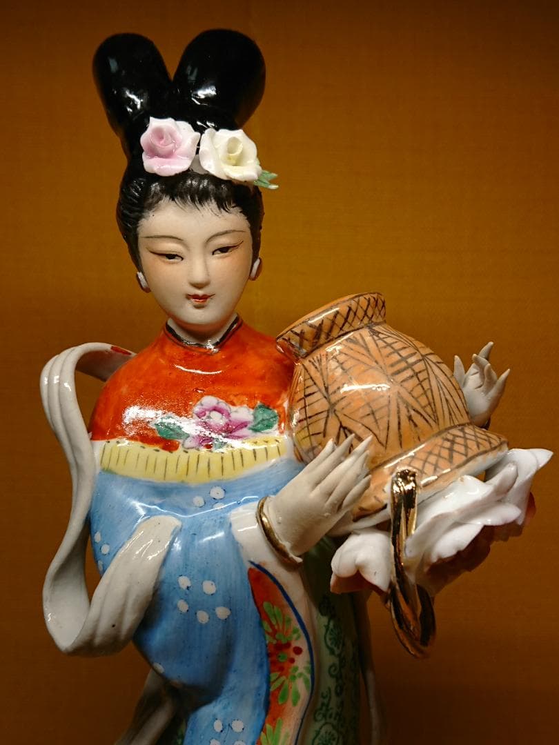 【美品】人形　天女　女神　骨董　陶器　置物　インテリア　工芸品　美術品A2626
