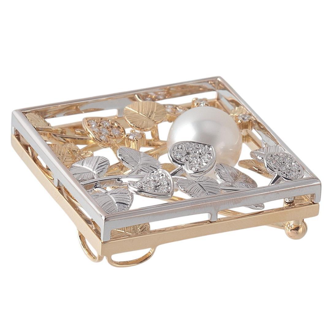 ミキモト パール ダイヤ ブローチ パール9.9mm【21687】