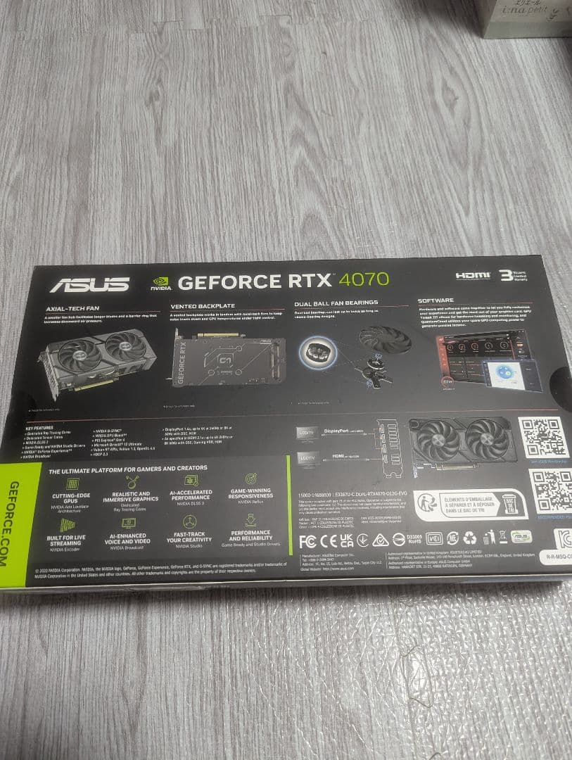 ASUS GeForce RTX 4070 DUAL OC 12GB 新品未開封