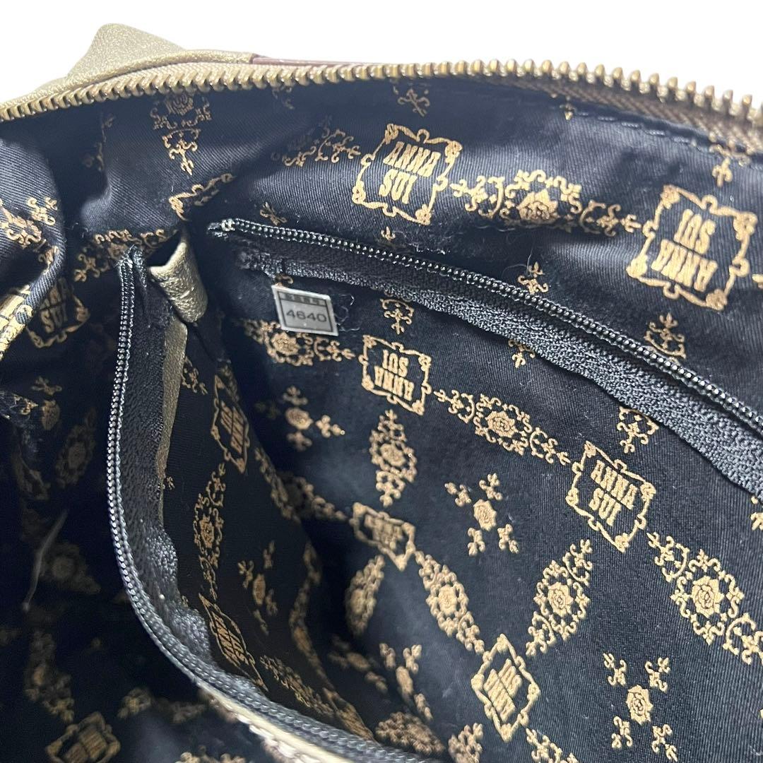 美品 ANNA SUI アナスイ ドリトル 斜め掛け ショルダーバッグ カーキ