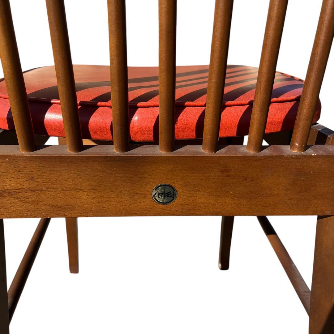 HAMAMOTO（ハマモト）製 木製ダイニングチェア 4脚セット　赤