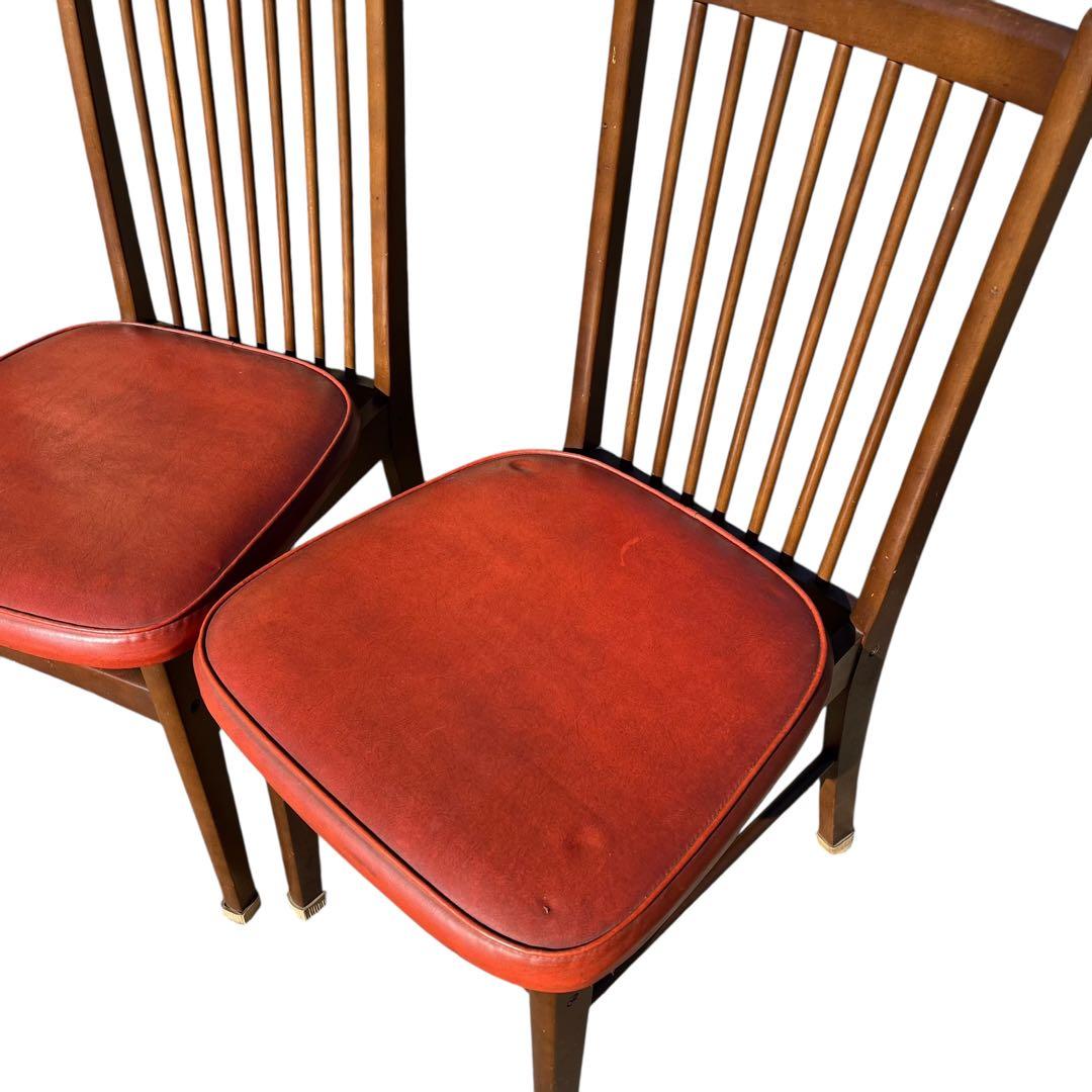 HAMAMOTO（ハマモト）製 木製ダイニングチェア 4脚セット　赤