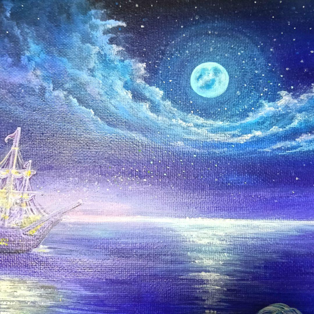 No.516 F4キャンバス　原画　アクリル画　人魚姫　人魚　mermaid