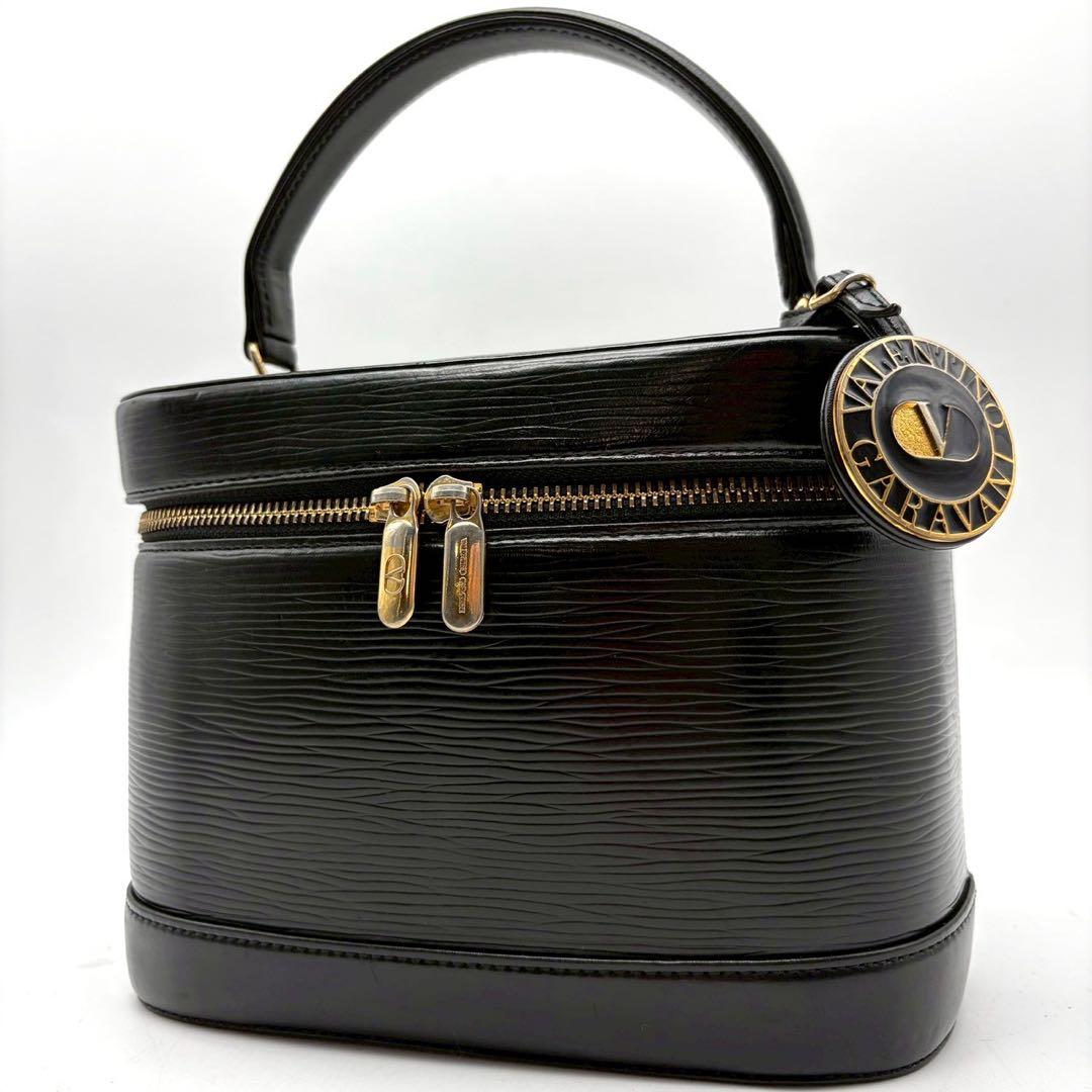 ヴァレンティノガラヴァーニ バニティ ハンドバッグ レザー ブラック チャーム