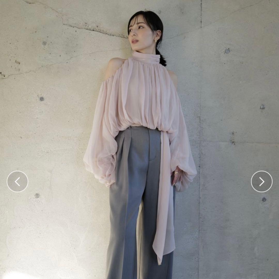 anuans シフォンボリュームブラウス PBEG