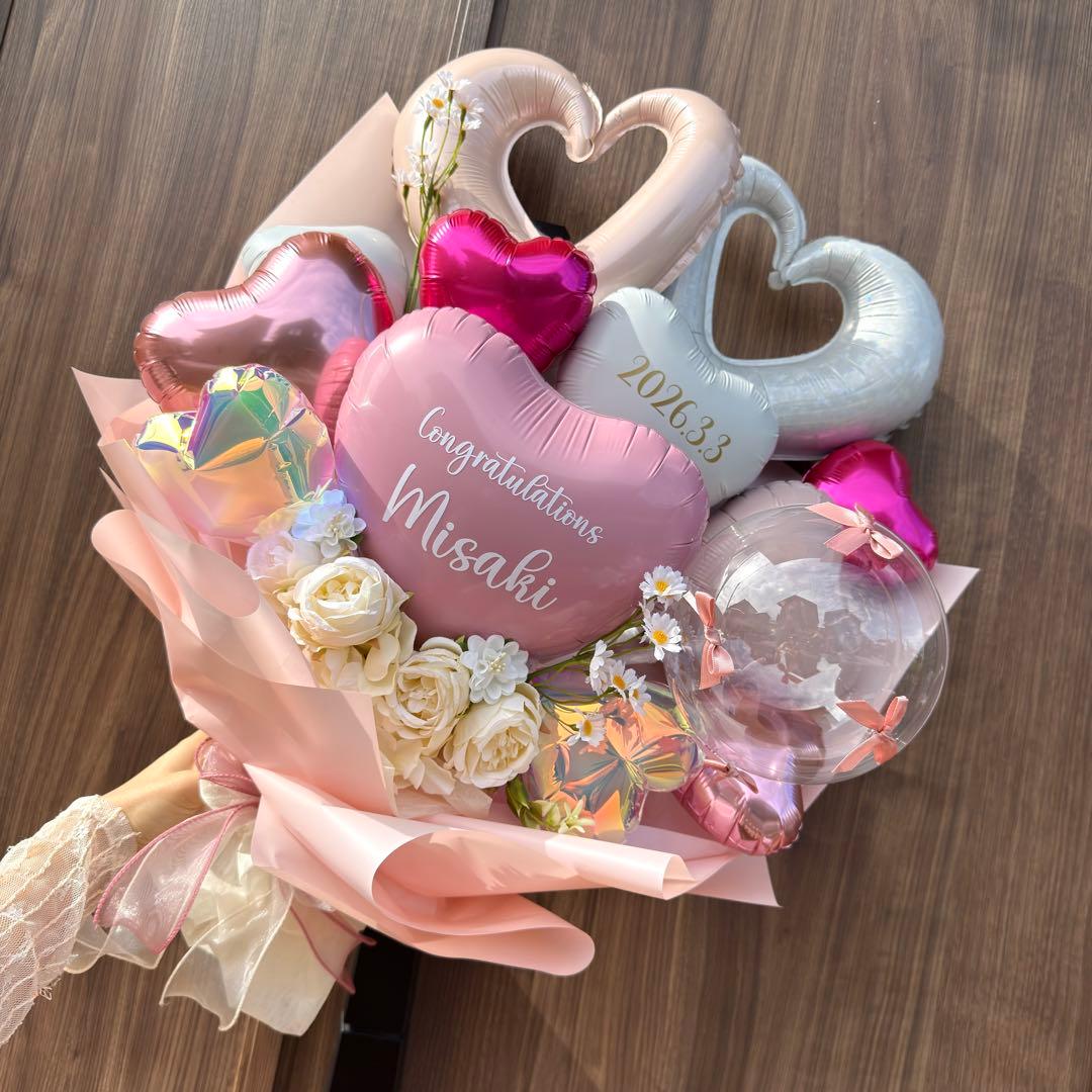 卒業式❤︎BIGバルーンブーケ花束｜風船 ギフト 誕生日 生誕祭 ピンク