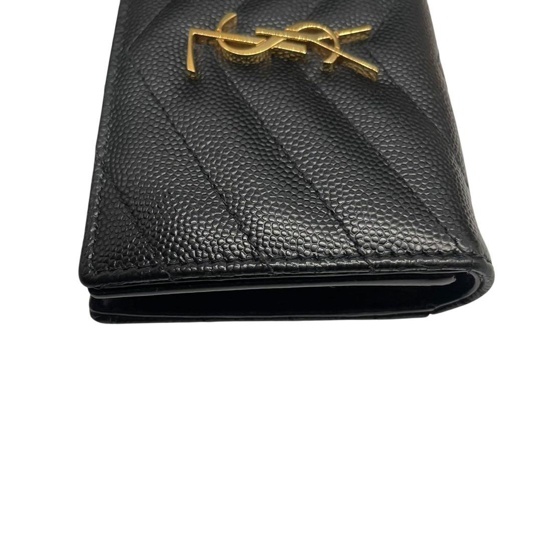 極美品✨サンローラン カードケース YSL カサンドラ キャビアスキン 黒