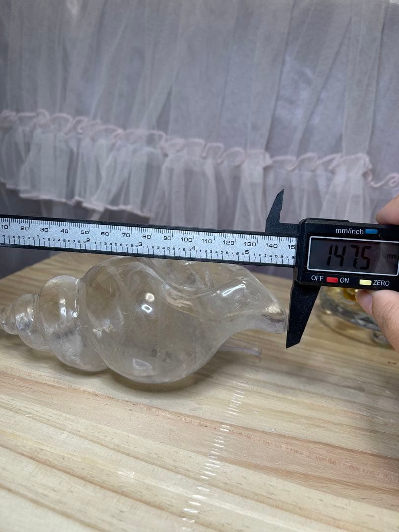 綺麗大きい巻貝水晶　ルチルと天然石アクアマリン水晶 丸玉 2点セット