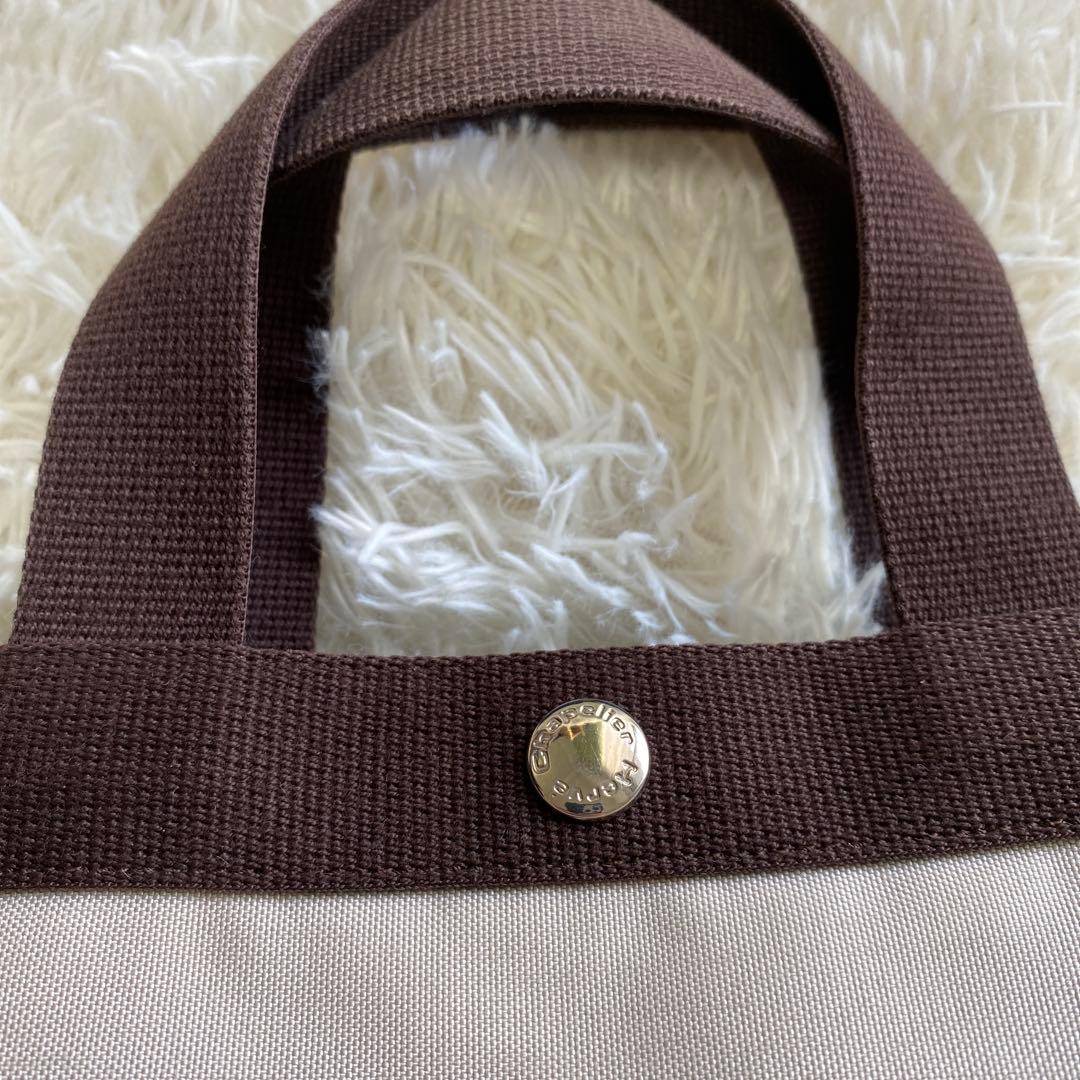 【極美品】エルベシャプリエ　マスティック × モカ　ハンドバッグ　レザー