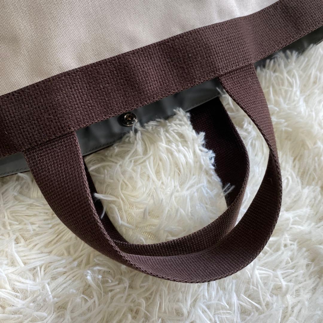 【極美品】エルベシャプリエ　マスティック × モカ　ハンドバッグ　レザー