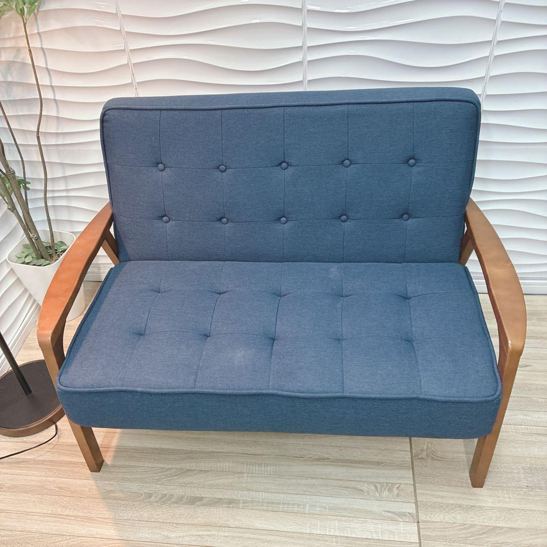 ◇大阪府 神戸市 配達料無料！◇ニトリ◇コンパクトソファ◇天然木フレーム布張り◇