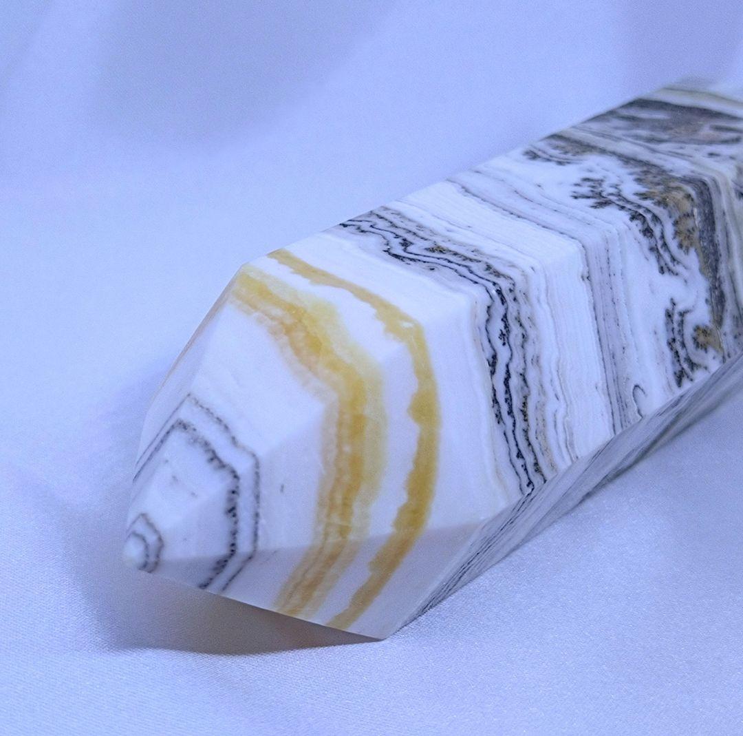 デンドリ カルサイト　ポイント　六角柱　ビッグサイズ　オレンジカルサイト