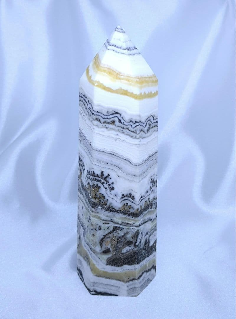 デンドリ カルサイト　ポイント　六角柱　ビッグサイズ　オレンジカルサイト