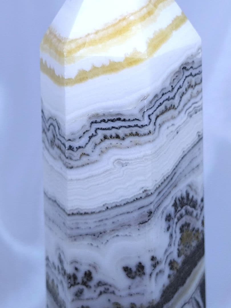 デンドリ カルサイト　ポイント　六角柱　ビッグサイズ　オレンジカルサイト