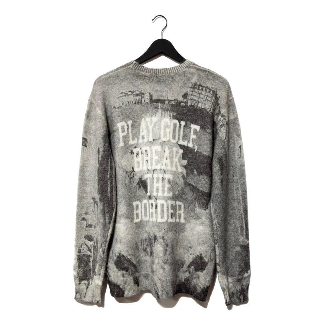 新品 ラッセルノ ゴルフ グラフィック ニット セーター ブラック M 4